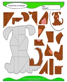 Puzzle Kes Yapıştır Çalışma Sayfaları